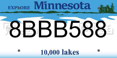 8BBB588 Minnesota License Plate