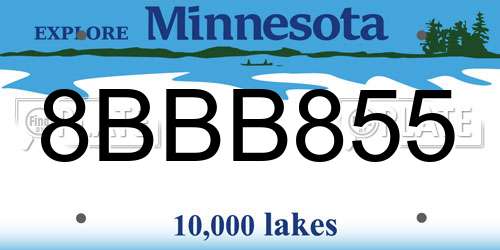 8BBB855 Minnesota License Plate
