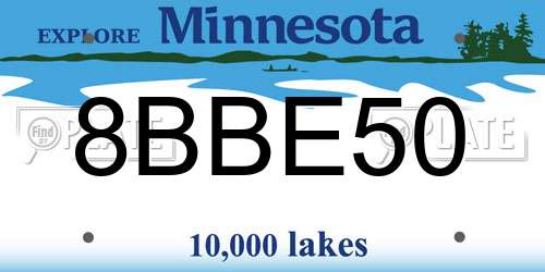 8BBE50 Minnesota License Plate