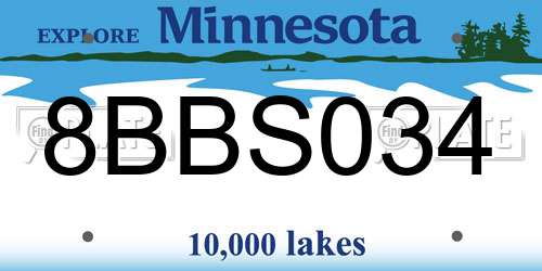 8BBS034 Minnesota License Plate