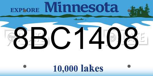 8BC1408 Minnesota License Plate