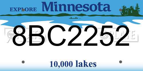 8BC2252 Minnesota License Plate