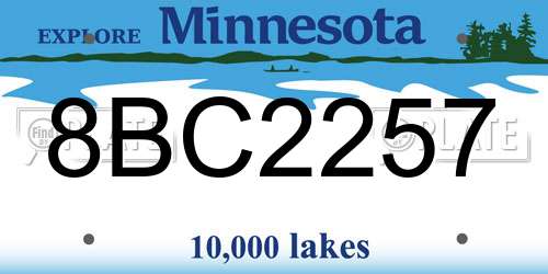 8BC2257 Minnesota License Plate