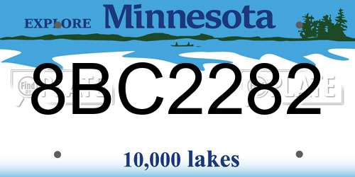 8BC2282 Minnesota License Plate