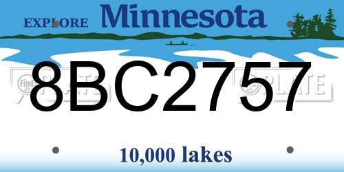 8BC2757 Minnesota License Plate