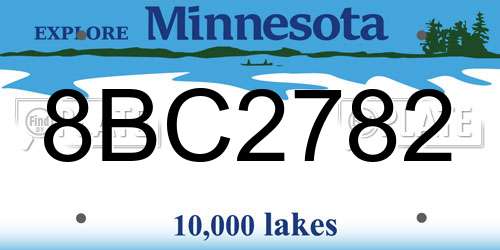8BC2782 Minnesota License Plate