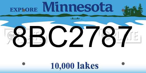 8BC2787 Minnesota License Plate