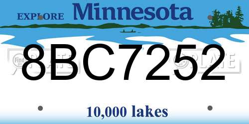 8BC7252 Minnesota License Plate