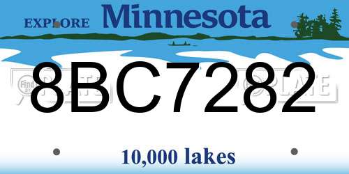 8BC7282 Minnesota License Plate