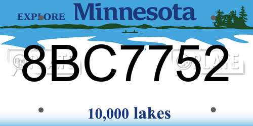 8BC7752 Minnesota License Plate