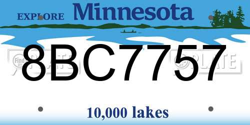 8BC7757 Minnesota License Plate