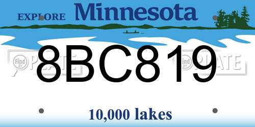 8BC819 Minnesota License Plate