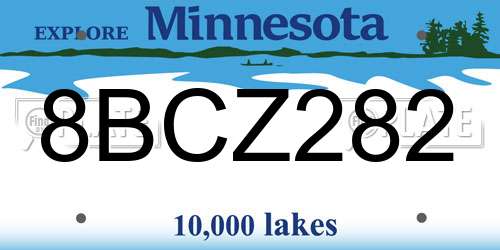 8BCZ282 Minnesota License Plate