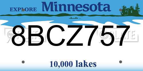 8BCZ757 Minnesota License Plate