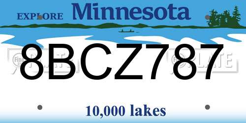8BCZ787 Minnesota License Plate