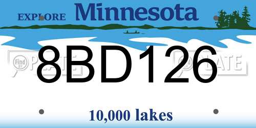 8BD126 Minnesota License Plate