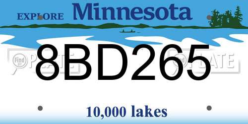8BD265 Minnesota License Plate
