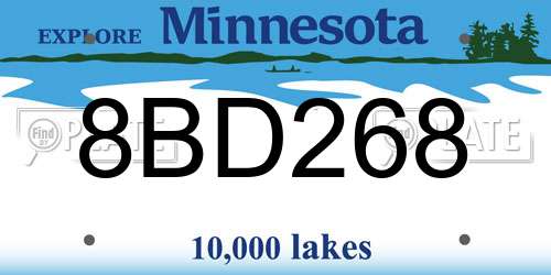 8BD268 Minnesota License Plate