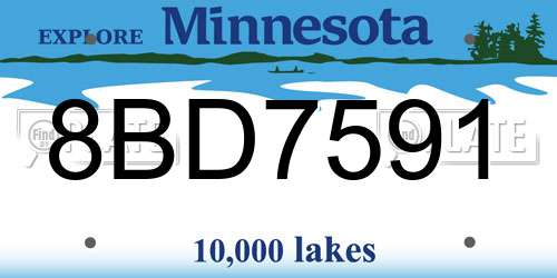 8BD7591 Minnesota License Plate