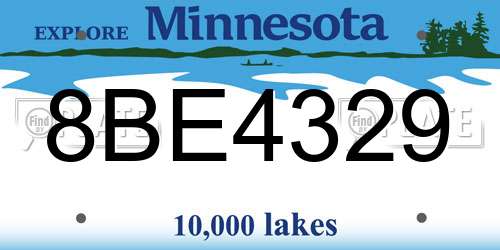 8BE4329 Minnesota License Plate