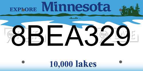 8BEA329 Minnesota License Plate