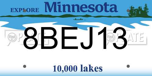 8BEJ13 Minnesota License Plate