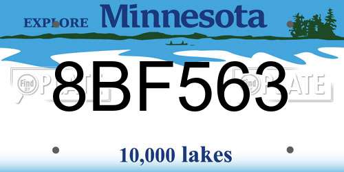 8BF563 Minnesota License Plate