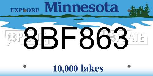 8BF863 Minnesota License Plate