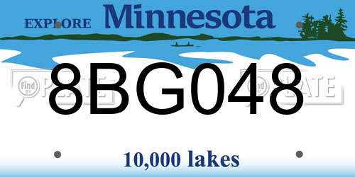 8BG048 Minnesota License Plate