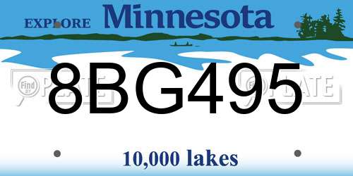 8BG495 Minnesota License Plate