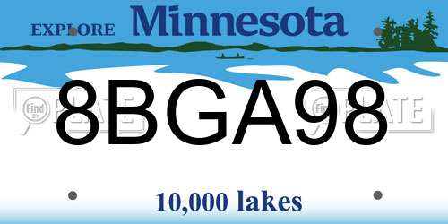 8BGA98 Minnesota License Plate