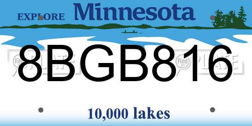 8BGB816 Minnesota License Plate