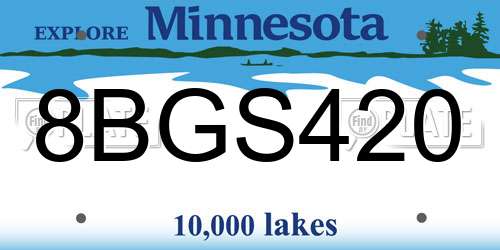 8BGS420 Minnesota License Plate