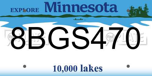 8BGS470 Minnesota License Plate