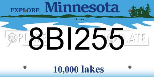 8BI255 Minnesota License Plate