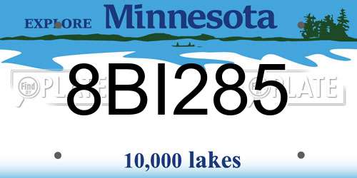 8BI285 Minnesota License Plate