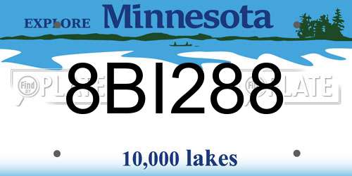 8BI288 Minnesota License Plate