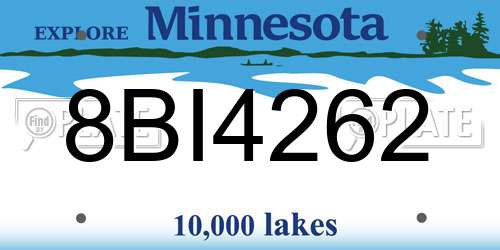 8BI4262 Minnesota License Plate