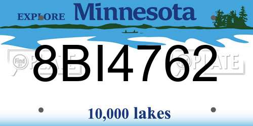 8BI4762 Minnesota License Plate