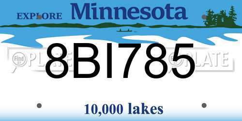 8BI785 Minnesota License Plate