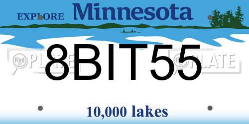 8BIT55 Minnesota License Plate
