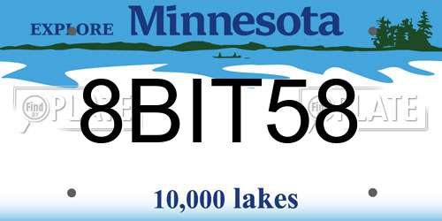 8BIT58 Minnesota License Plate