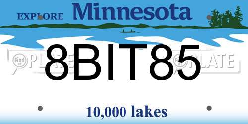 8BIT85 Minnesota License Plate