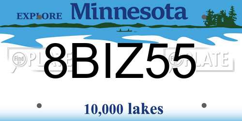 8BIZ55 Minnesota License Plate