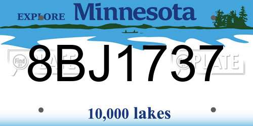 8BJ1737 Minnesota License Plate
