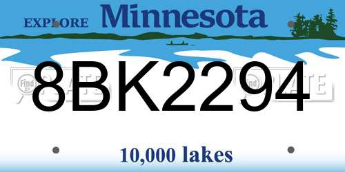 8BK2294 Minnesota License Plate