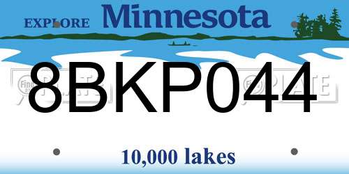 8BKP044 Minnesota License Plate