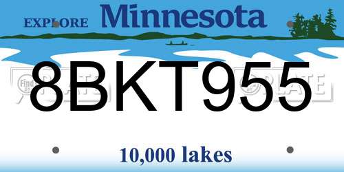 8BKT955 Minnesota License Plate