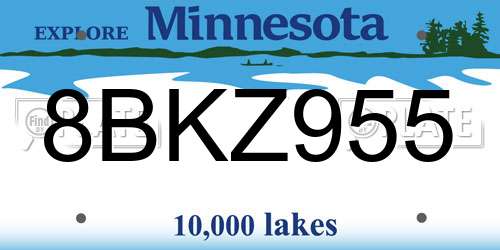 8BKZ955 Minnesota License Plate