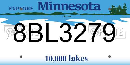 8BL3279 Minnesota License Plate